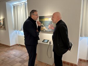 Landrat Alexander T&ouml;nnies im Gespr&auml;ch mit Prof. Dr. Zoller