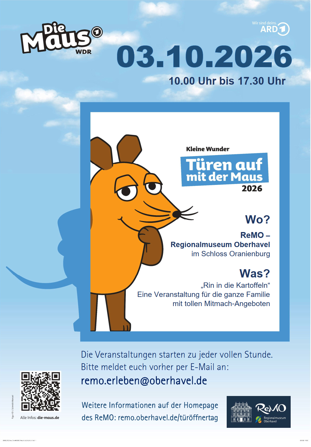 Plakat: T&uuml;ren auf mit der Maus am 03.10.2026 im ReMO 